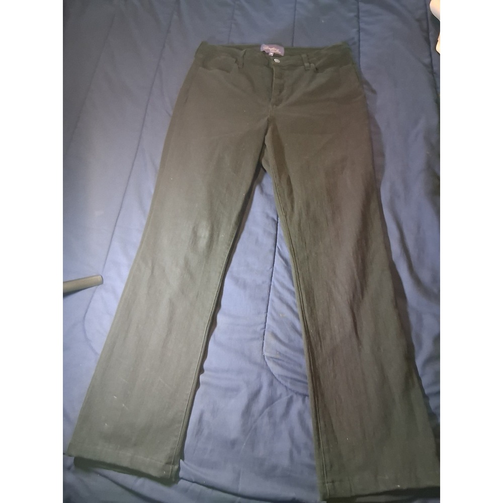 Not Your Daughters Jeans NYDJ Black LIFT TUCK Tech Stretch Straight Leg Pants 14